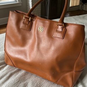 Tory Burch Robinson Tan Saffiano Leather Tote